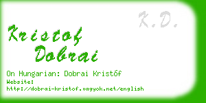 kristof dobrai business card